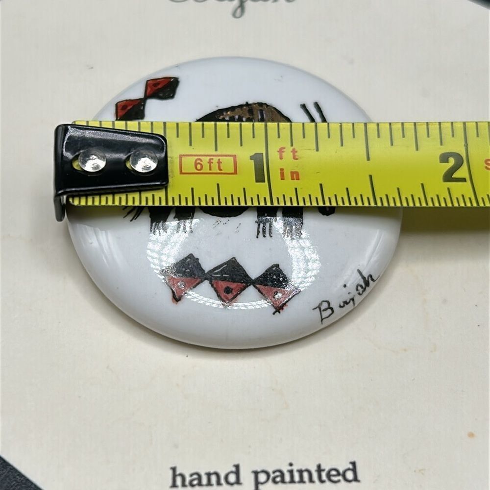 BOGO Free Jewelry…New Bajah Signed Hand Painted Antelope Porcelain Brooch Pin - Picture 4 of 5